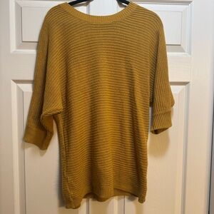 Mustard Knit Short-Sleeve Sweater